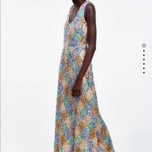 Zara multicolored sequin dress